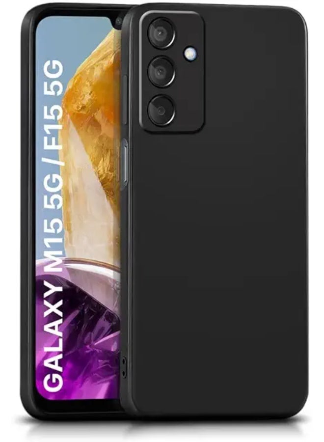 Protective Cover For Samsung Galaxy F15 , Slim Fit Soft Back TPU Case Flexible Silicone Cover Compatible For Samsung Galaxy F15 - Black