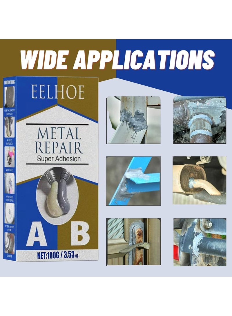 EELHOE Magic Metal Mending Agent A and B Repairing Glue Industrial Heat Resistance Cold Weld Metal Repair Paste, Magic Welding Glue - Image 4