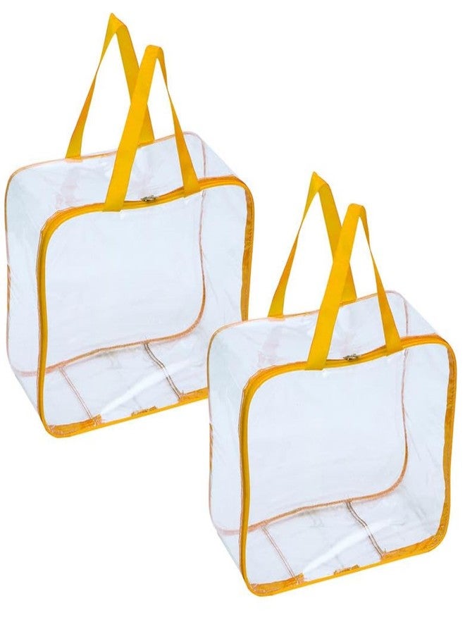 SSBC Transparent Multipurpose Storage Bag for Wardrobe, Clothes, Lehenga, Blankets, Bedsheets, Toys, Docs Saree Covers Garments Cover Large Plastic Bag Packing Organizer Pack Of 2 - Image 1