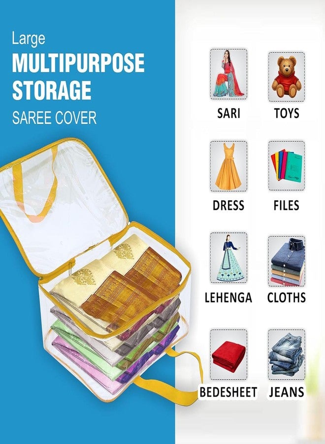 SSBC Transparent Multipurpose Storage Bag for Wardrobe, Clothes, Lehenga, Blankets, Bedsheets, Toys, Docs Saree Covers Garments Cover Large Plastic Bag Packing Organizer Pack Of 2 - Image 2