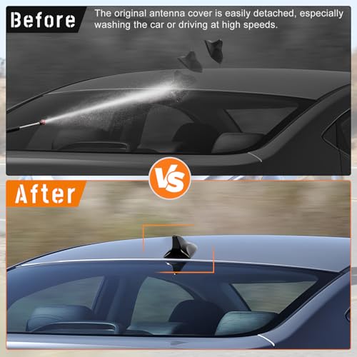 AMSPRAC Shark Fin Antenna Cover Compatible with for Elantra Sedan MD 2011-2016,for Hyundai Sonata Sedan YF 2009-2014 w/GPS,for Genesis Sedan BH 2008-2013,96210,962103Q800,962103X100NKA (Glossy Black) - Image 4
