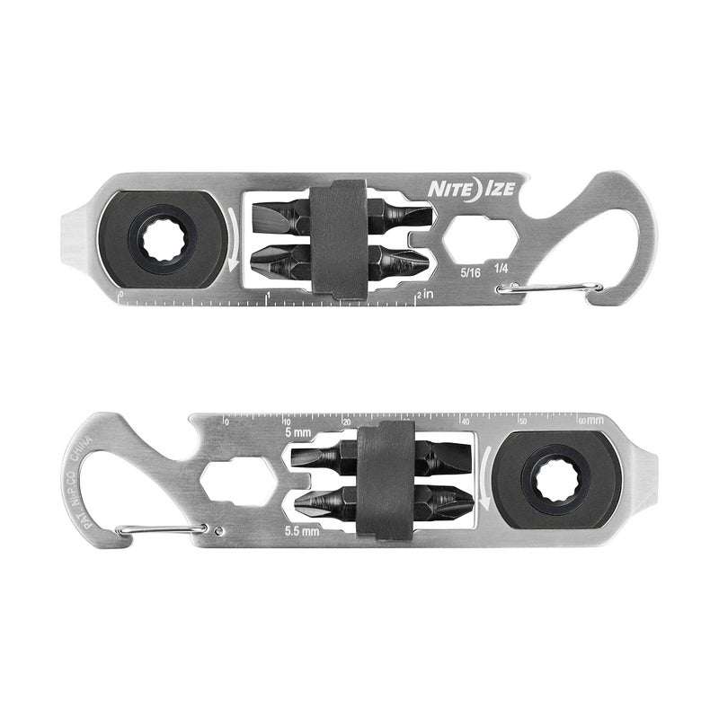 NITE IZE Nite Ize DoohicKey Ratchet Key Tool - Keychain Multitool with Carabiner Clip - Pocket Tool with Ruler, Bottle Opener, Wrenches, Pry Tool, Scoring Point & Ratchet  - Image 2