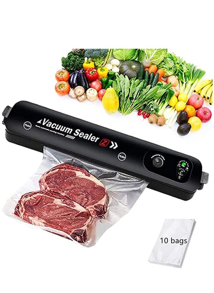 Automatic Vacuum Sealer,Sealing Machine with 10 Vacuum Sealer Bags,Upgraded Automatic Food Vaccine Sealer Machine for Food Preservation & LED Indicator Dry & Moist Modes, Compact & Easy Clean - Image 1