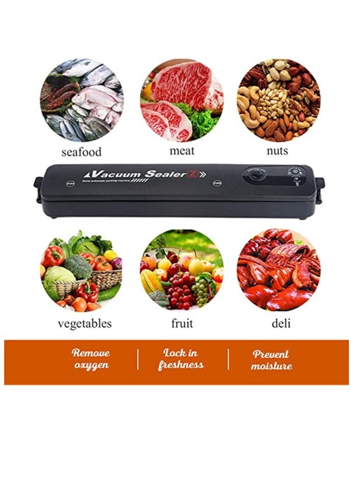 Automatic Vacuum Sealer,Sealing Machine with 10 Vacuum Sealer Bags,Upgraded Automatic Food Vaccine Sealer Machine for Food Preservation & LED Indicator Dry & Moist Modes, Compact & Easy Clean - Image 4