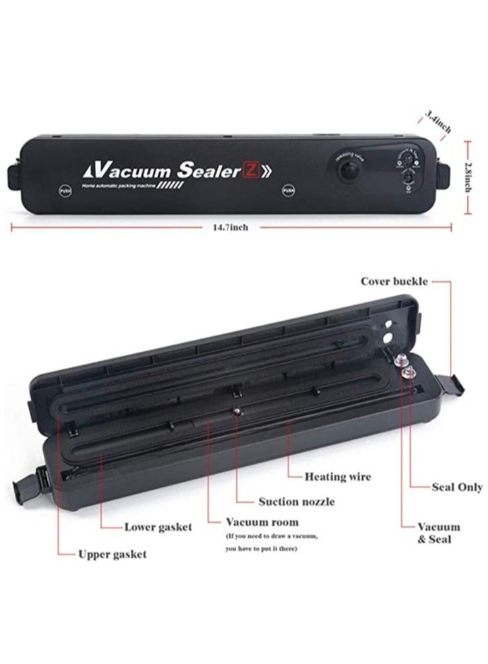 Automatic Vacuum Sealer,Sealing Machine with 10 Vacuum Sealer Bags,Upgraded Automatic Food Vaccine Sealer Machine for Food Preservation & LED Indicator Dry & Moist Modes, Compact & Easy Clean - Image 5