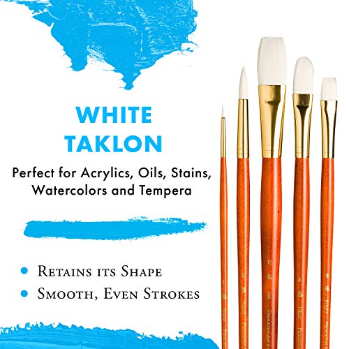 Princeton RealValue Paintbrush, Round 1,6,Bright 6,Filbert 8,Flat 12, Orange - Image 4