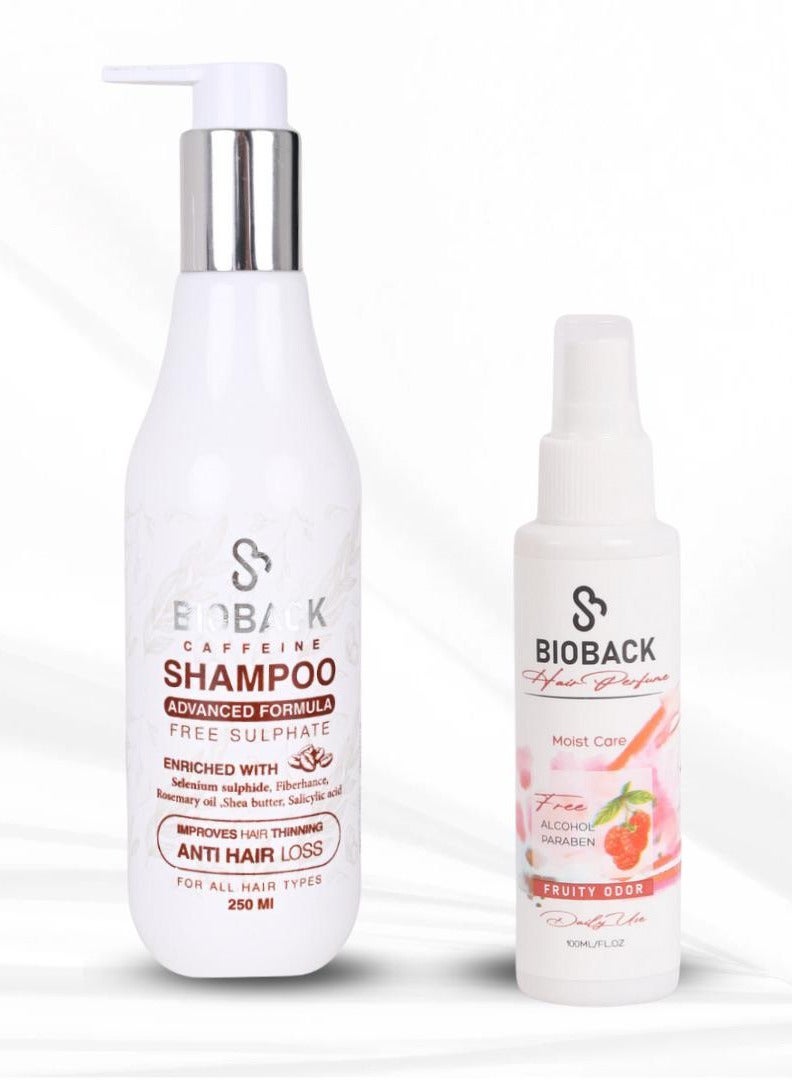 Bloom kit (caffeine anti dandruff shampoo and fruity hair mist)