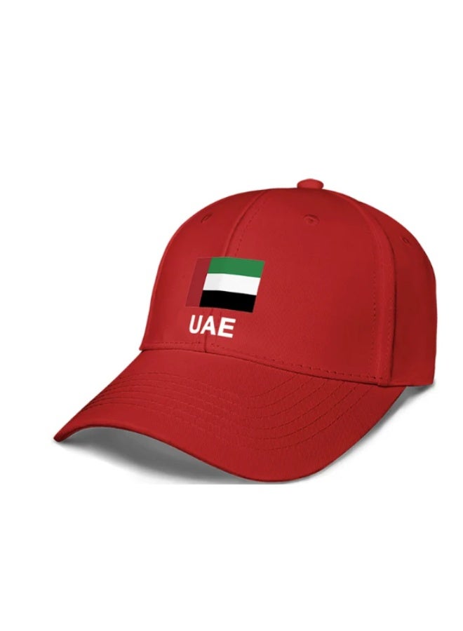 Unisex Baseball Cap with UAE Flag Design, Red - Image 1