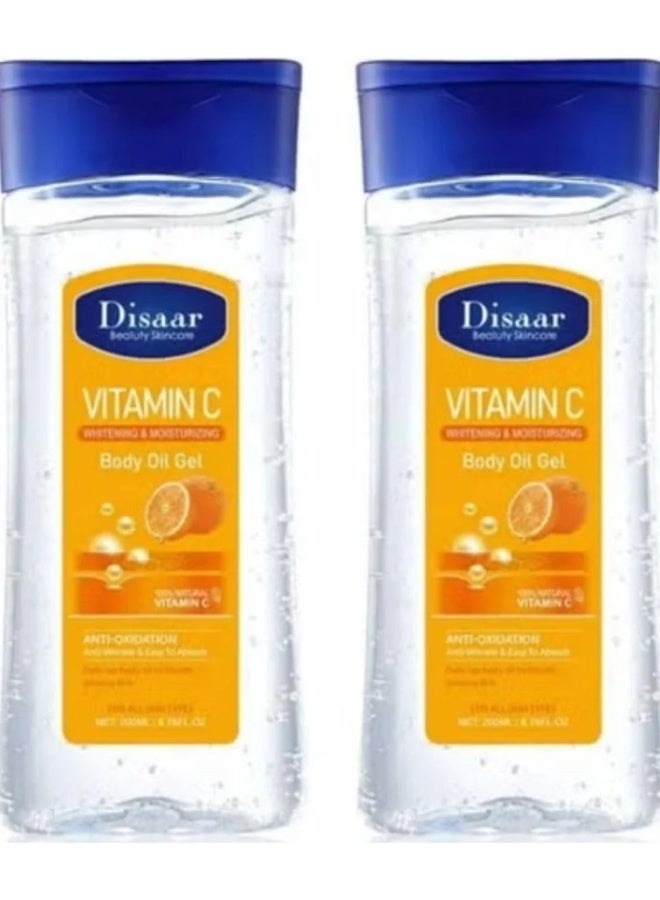 Disaar Vitamin C Skin Moisturizing Body Oil Gel Whitening Body Massage Oil Gel 200 ml 2 Pcs