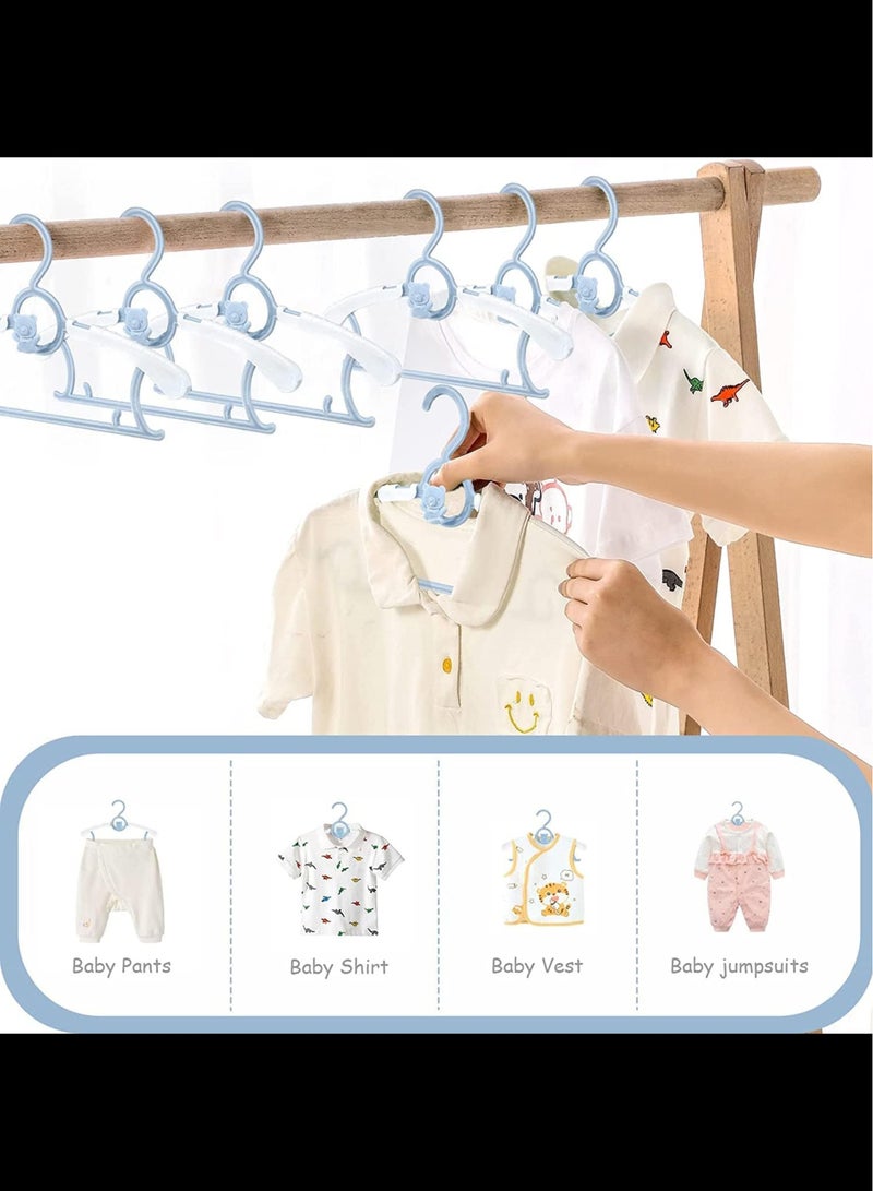 Baby Nursery Closet Hangers,Adjustable Children Coat Hanger, Non-Slip Laundry Infant Pant Hangers for Newborn Clothes - for Girl Boy Toddler Kids Child （Blue）  - Image 4
