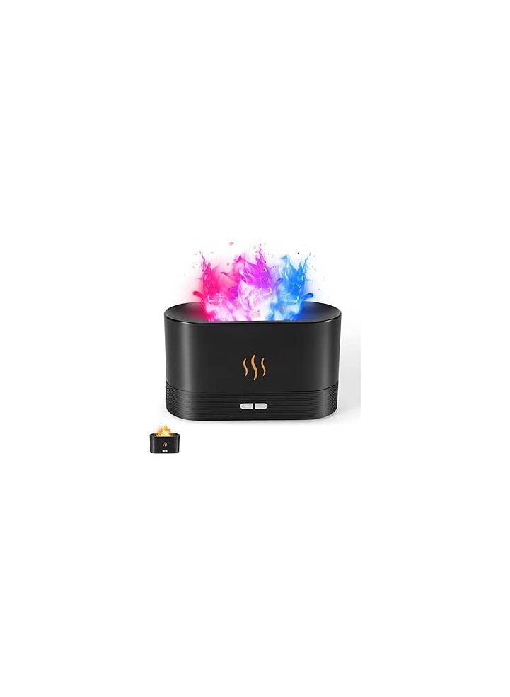 Flame Aroma Diffuser with 7 Colors and Silent Operation – 180ml – Black - Image 3