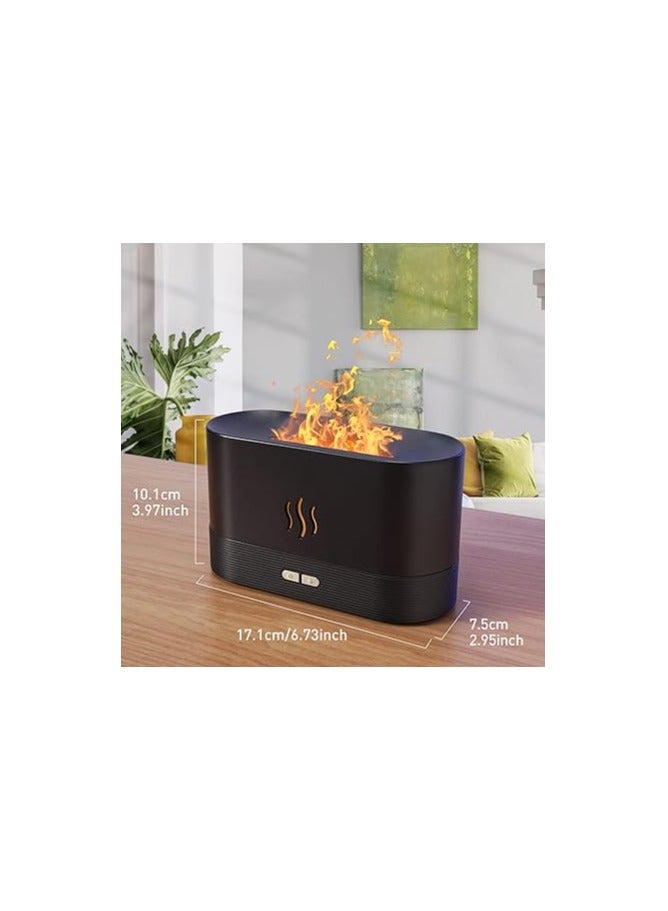 Flame Aroma Diffuser with 7 Colors and Silent Operation – 180ml – Black - Image 2