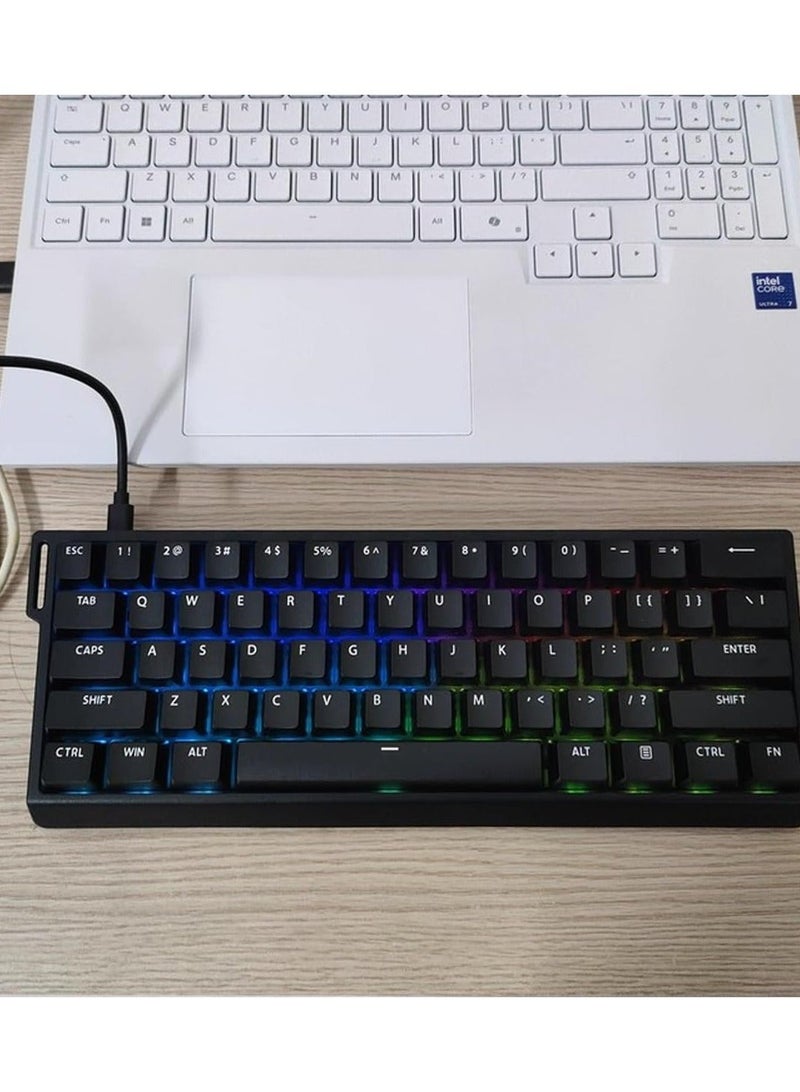 مادليونس لوحة مفاتيح ألعاب ميكانيكية سلكية 60% RGB طراز MAD60HE مع ضبط ارتفاع الضغط، معدل استجابة 8000 هرتز، وضع الزناد السريع، مفاتيح تأثير الحقل المغناطيسي، للكمبيوتر/الماك، باللون الأسود - Image 5
