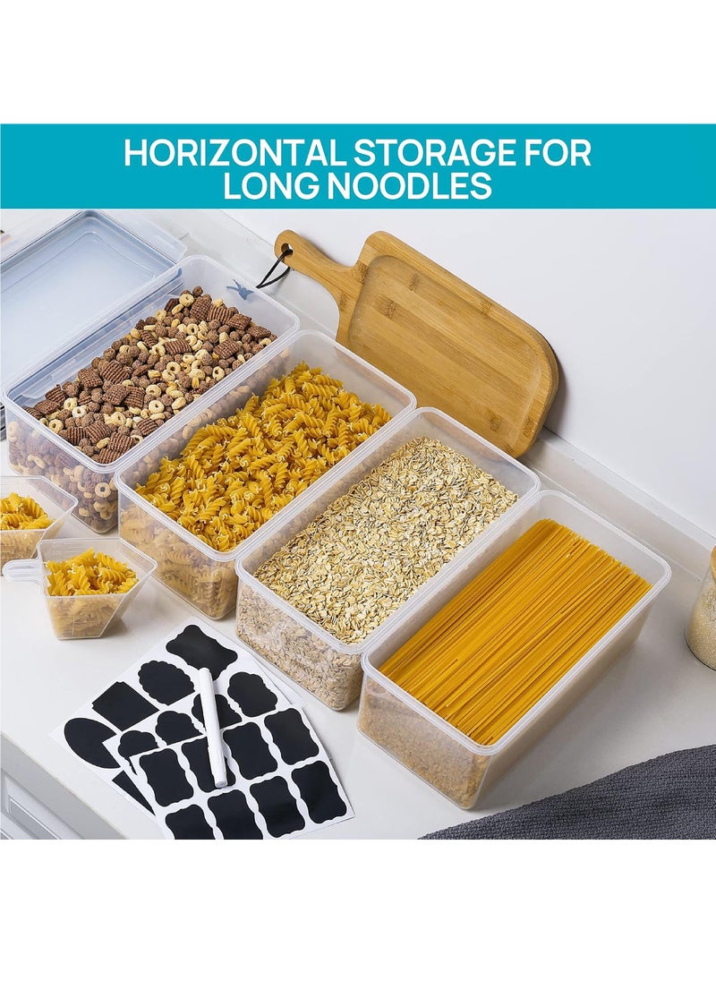 Uwals Airtight Food Storage Containers with Lids 4PCS Set 3.2L, Plastic Spaghetti Container for Pasta Spaghetti organizer, BPA Free Air Tight House Kitchen Pantry Organization and Storage  - Image 3