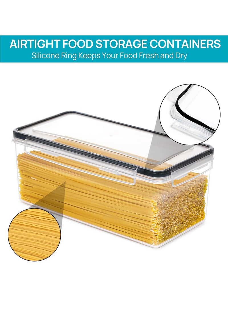 Uwals Airtight Food Storage Containers with Lids 4PCS Set 3.2L, Plastic Spaghetti Container for Pasta Spaghetti organizer, BPA Free Air Tight House Kitchen Pantry Organization and Storage  - Image 4