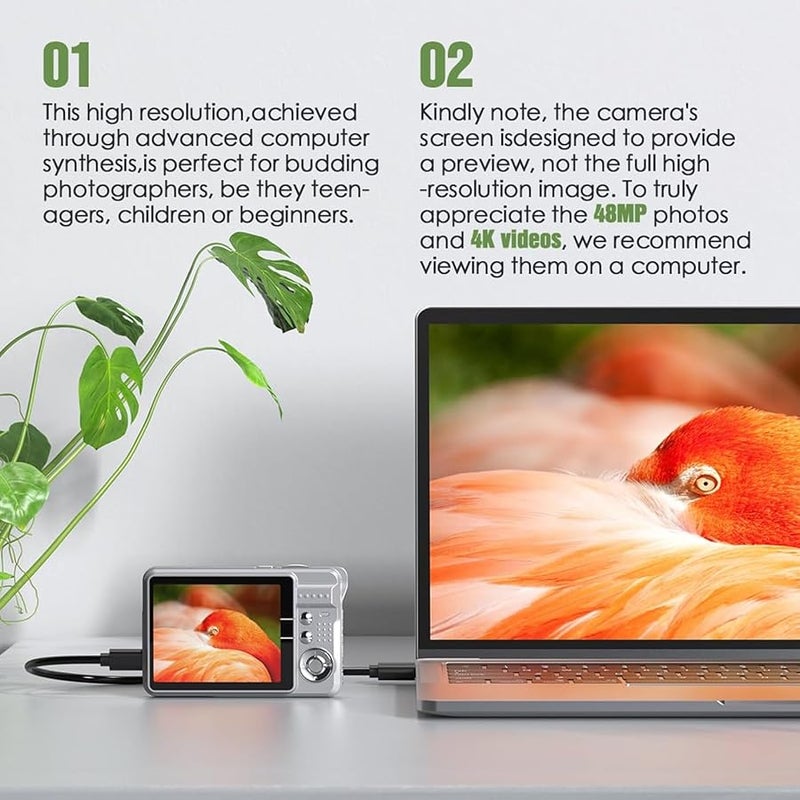 48MP Digital Camera For Kids Beginners With 8X Zoom 2 7 Inch LCD Autofocus 32GB Card - Image 5