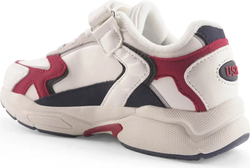 U.S. Polo Assn. Boys Sneakers White-Red 101885747 4f Krenas 4pr