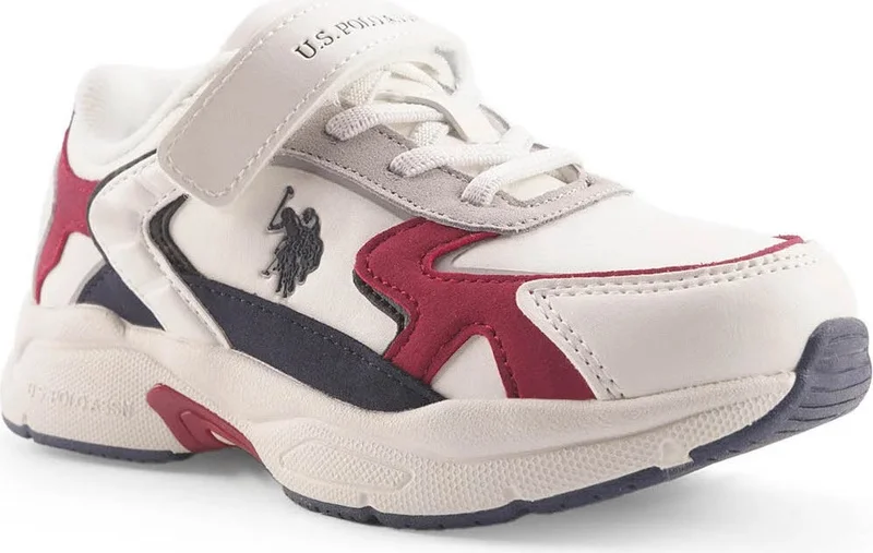 U.S. Polo Assn. Boys Sneakers White-Red 101885747 4f Krenas 4pr