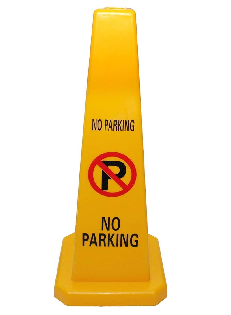 2PCS TRAFFIC CONE - NO PARKING SAFETY CONE - YELLOW -CAUTION NO PARKING YELLOW SIGN BOARD (67 x 28 cm) - Image 5