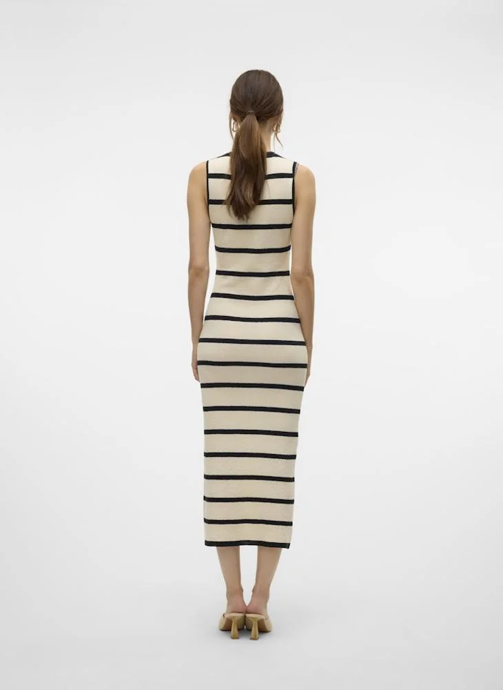 فيرو مودا Striped Crew Neck Dress