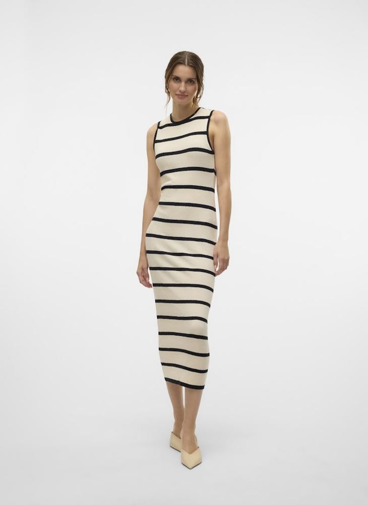 VERO MODA - Striped Crew Neck Dress - Image 1