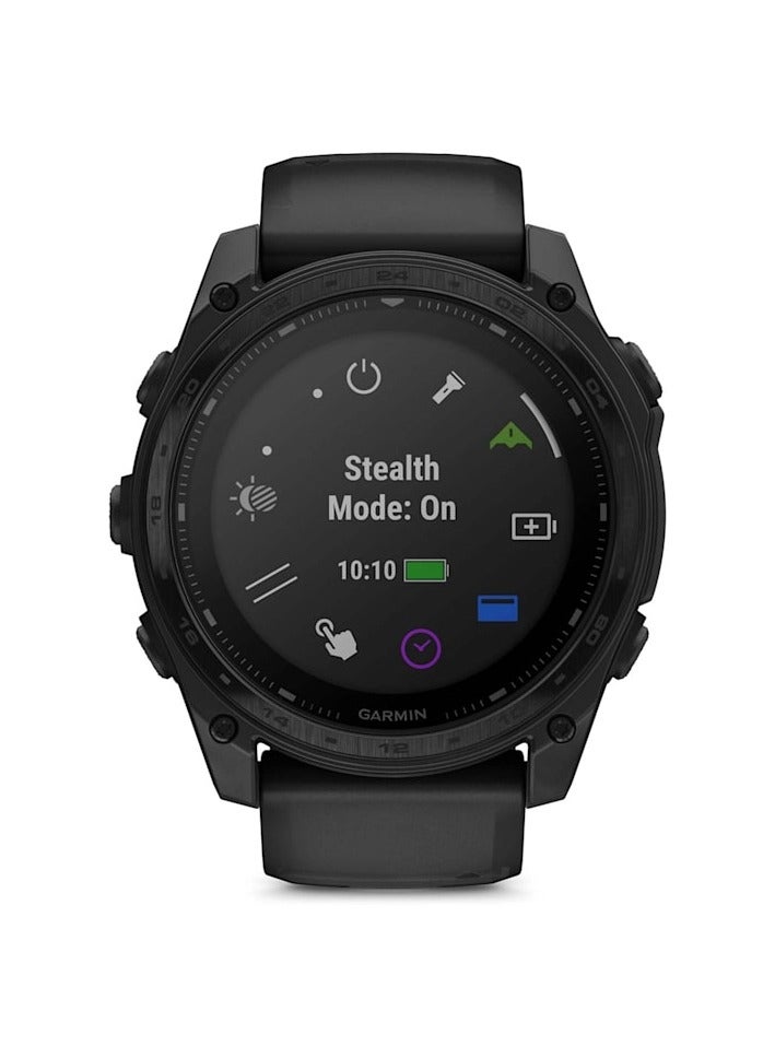 GARMIN Tactix 8 - 51MM - 1.4" Solar - Sapphire Lens with Applied Ballistics Elite Solver, DLC Titanium with Tactical Black Nylon Band and a Black Silicone Band Black - Image 3