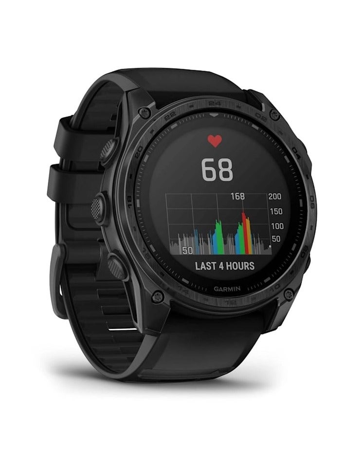 GARMIN Tactix 8 - 51MM - 1.4" Solar - Sapphire Lens with Applied Ballistics Elite Solver, DLC Titanium with Tactical Black Nylon Band and a Black Silicone Band Black - Image 2