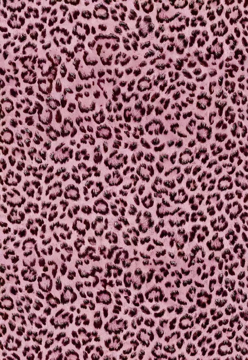 JiffDiff Leopard Print Peel and Stick Wallpaper, Waterproof Removable Self Adhesive Textured Wall Paper, Black and Pink Unique Funky Cheetah Contact Paper for Bedroom and Bathroom 120"X17.3"(14.4 sq. ft) - Image 1