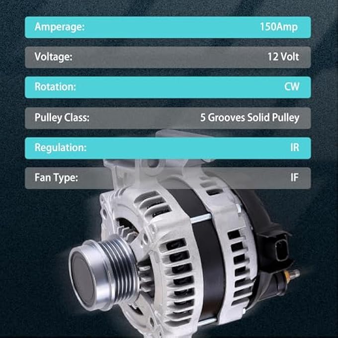Slakerbe 104210-1960 Electrical New Alternator Compatible for Buick Regal ATS Malibu Blazer 2013-2020 Electrical Alternator 11682, 104210-1961, 104210-1962 - Image 2
