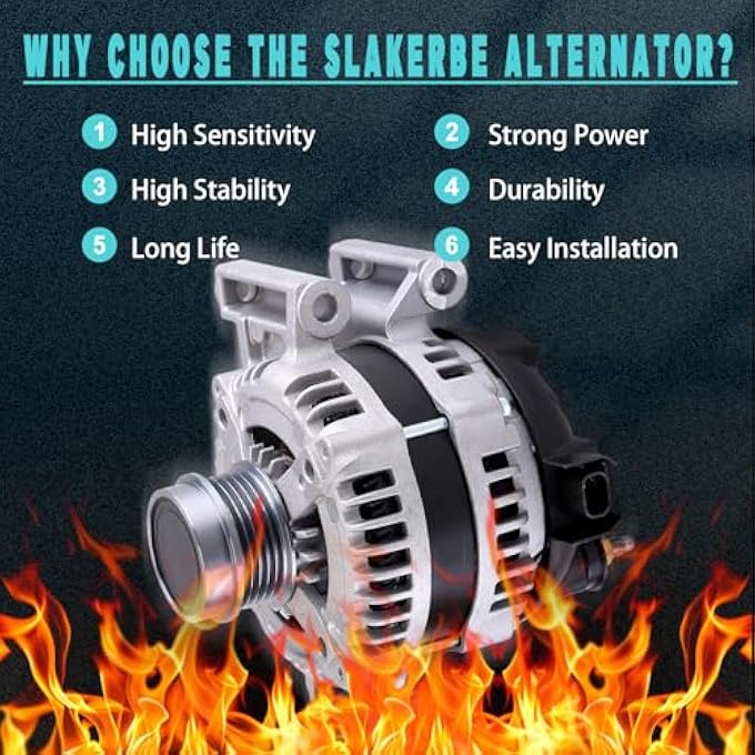 Slakerbe 104210-1960 Electrical New Alternator Compatible for Buick Regal ATS Malibu Blazer 2013-2020 Electrical Alternator 11682, 104210-1961, 104210-1962 - Image 3