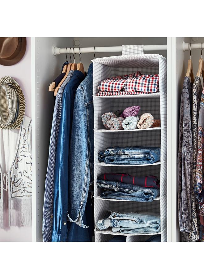 زبون وحدة تخزين مكونة من 7 أقسام، أبيض/رمادي، 30×30×90 سم - Image 2