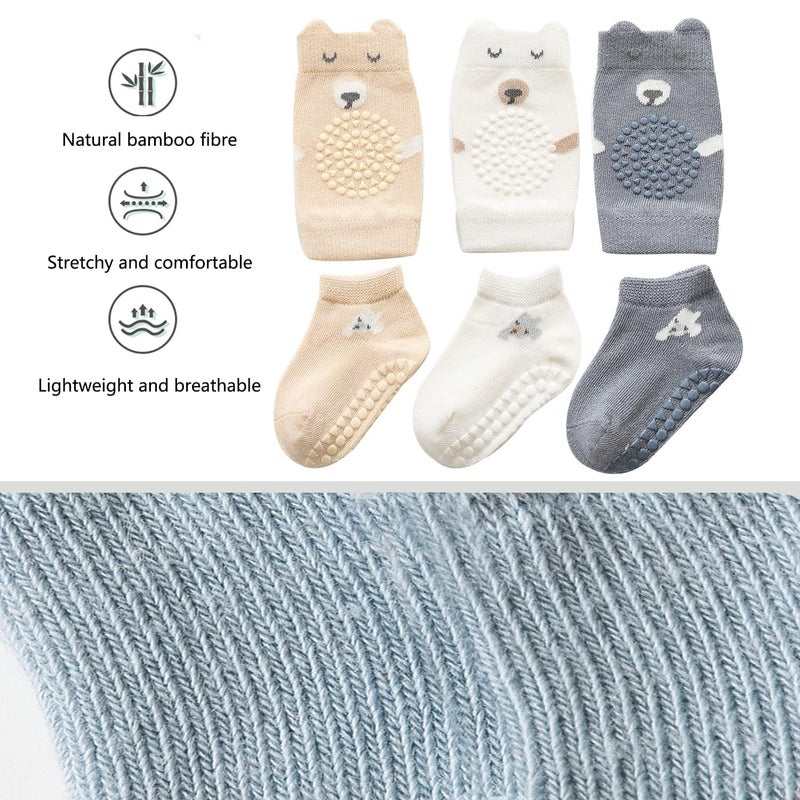 ISANPAN Unisex Baby Crawling Anti-Slip Knee Pads and Socks,Save Baby Knee and Ankle (Color A, 6-12 Months) - Image 5