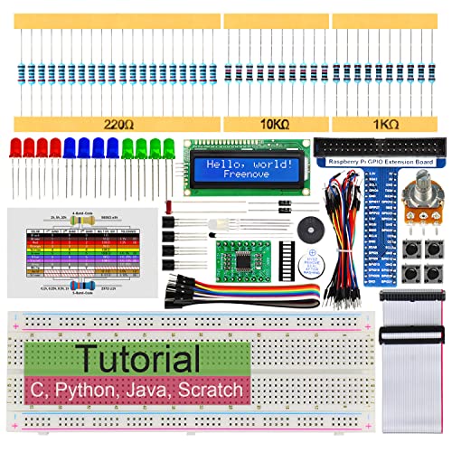 FREENOVE LCD 1602 Starter Kit for Raspberry Pi 5 4 B 3 B+ 400 Zero 2 W, 535-Page Detailed Tutorial, Python C Java Scratch Processing Code, 151 Items, 69 Projects (Raspberry Pi NOT Included) - Image 1