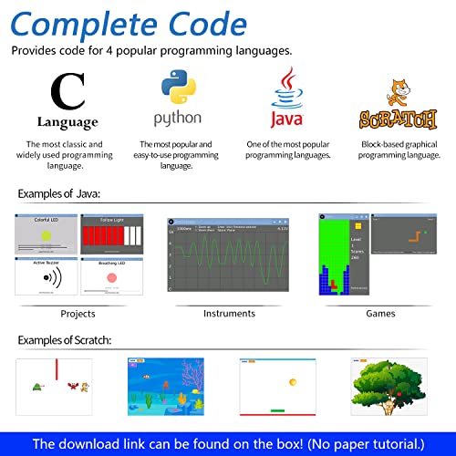 FREENOVE LCD 1602 Starter Kit for Raspberry Pi 5 4 B 3 B+ 400 Zero 2 W, 535-Page Detailed Tutorial, Python C Java Scratch Processing Code, 151 Items, 69 Projects (Raspberry Pi NOT Included) - Image 4