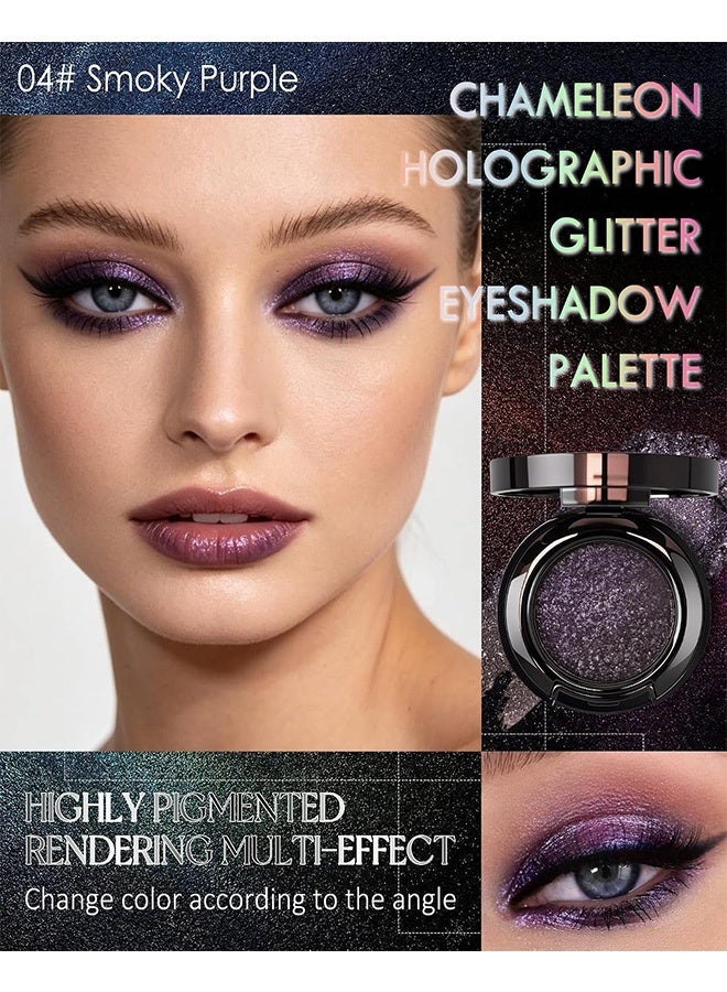 Faiccia Liuguang Phantom Clear Elastic Eyeshadow,Smoky Purple Chameleon Shimmer Creamy Eyeshadow High Pigment Long Lasting Sparling Eyeshadow Palette, Smooth Iridescent Eye shadow Brightener,Eyes Makeup for Women,04# - Image 2