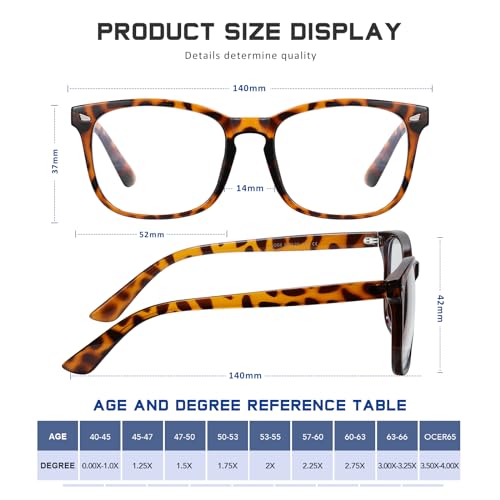 Jectieey Reading Glasses for Women Men - Blue Light Blocking UV Filter Computer Readers,Anti Eyestrain Eyeglasses(*Leopard, 1.5X) - Image 3