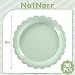 NatNarr 30 Pcs Sage Green Paper Plates 9 Inch Disposable Scalloped Sage Green Plates Cute Dessert Cake Plate Party Dinner Plate for Baby Shower Wedding Bridal Shower - Image 4