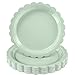 NatNarr 30 Pcs Sage Green Paper Plates 9 Inch Disposable Scalloped Sage Green Plates Cute Dessert Cake Plate Party Dinner Plate for Baby Shower Wedding Bridal Shower - Image 1