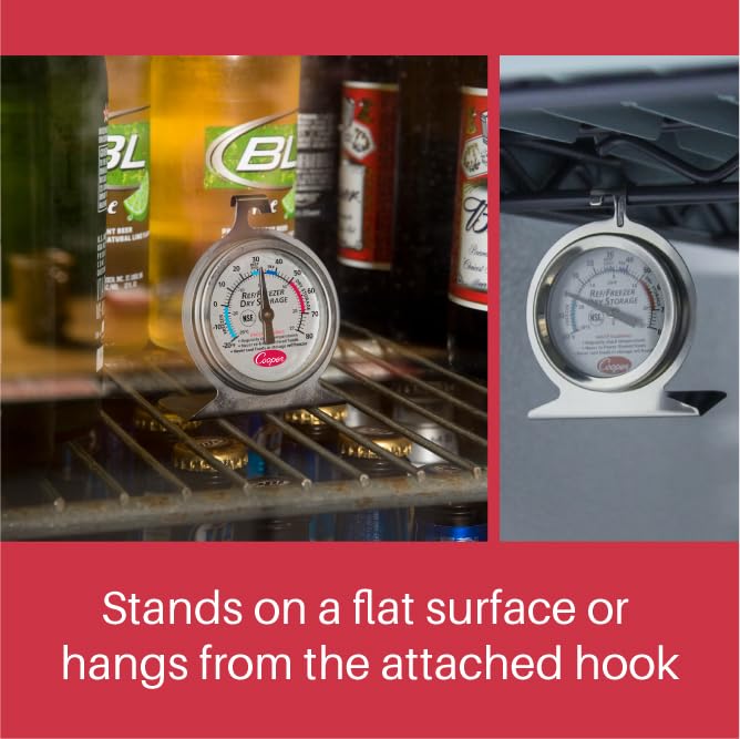 Cooper-Atkins 25HP-01-1 Refrigerator, Freezer, Dry Storage Thermometer, 0°F to 80°F Temperature Range, 7.2" Length, 4.55" Width, 1.7" Height - Image 4