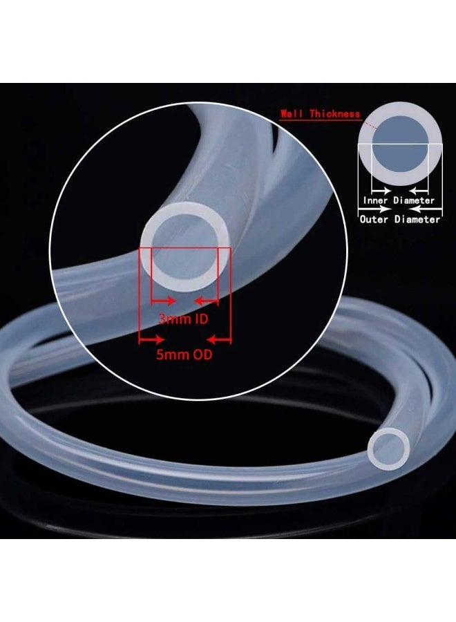 Silicone Tubing, 3mm ID x 5mm OD, Translucent, Food Grade, Flexible, Non-Toxic BPA Free, Kink Resistant, 5 Metres - Image 5