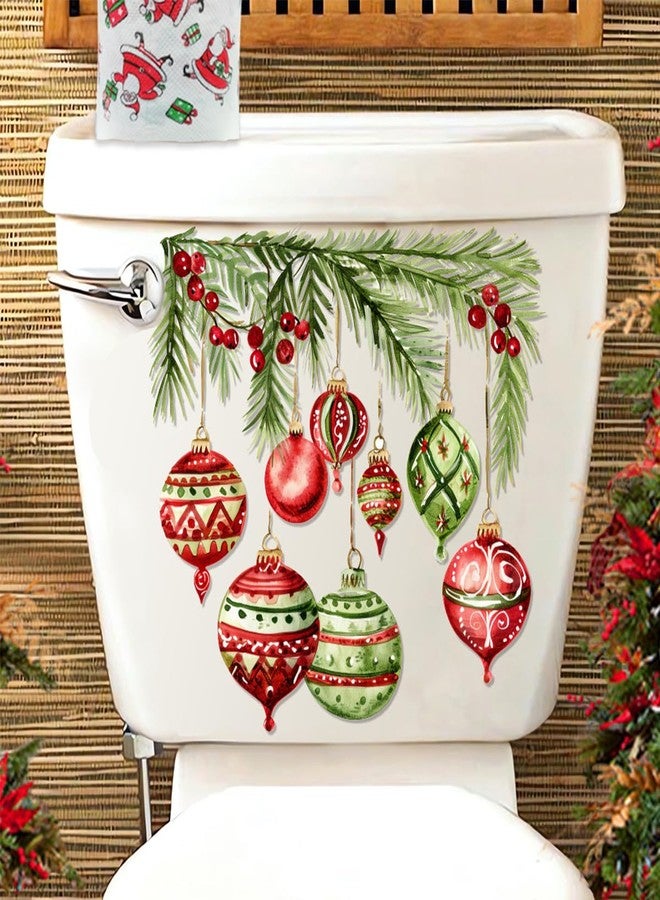 AUOCATTAIL 3 Sheets Christmas Toilet Stickers Toilet Lid Decals Xmas Tree Snowman Snowflake Colorful Bell Pattern Bathroom Wall Toilet Cover Self-Adhesive Decals Merry Christmas Home Decoration - Image 4