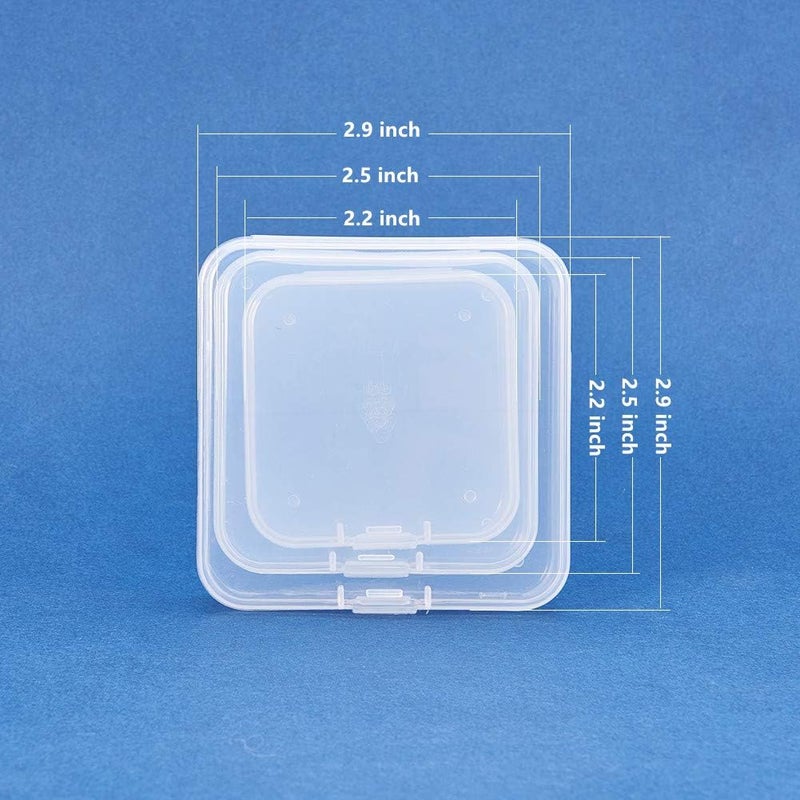 BENECREAT 27 Pack Mixed Size Rectangle Mini Transparent Plastic Bead Storage Containers with Lid for Items, Pills, Herbs, Tiny Pearl, Jewellery - Image 2