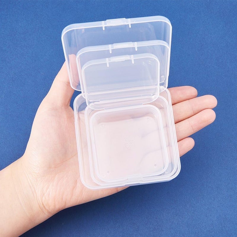 BENECREAT 27 Pack Mixed Size Rectangle Mini Transparent Plastic Bead Storage Containers with Lid for Items, Pills, Herbs, Tiny Pearl, Jewellery - Image 4