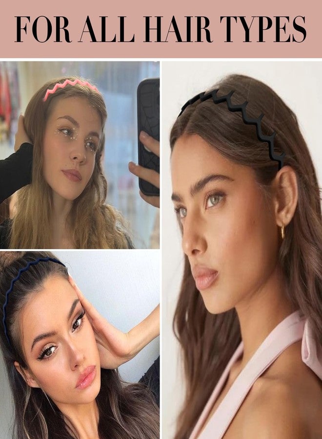 Canitor 8 Pieces Zig Zag Headbands Gifts for Women Teen Girls 90s Outfits Fashion Hair Accessories Hair Bands for Women's Hair Thin Wave Teeth Comb Head Bands - Image 5