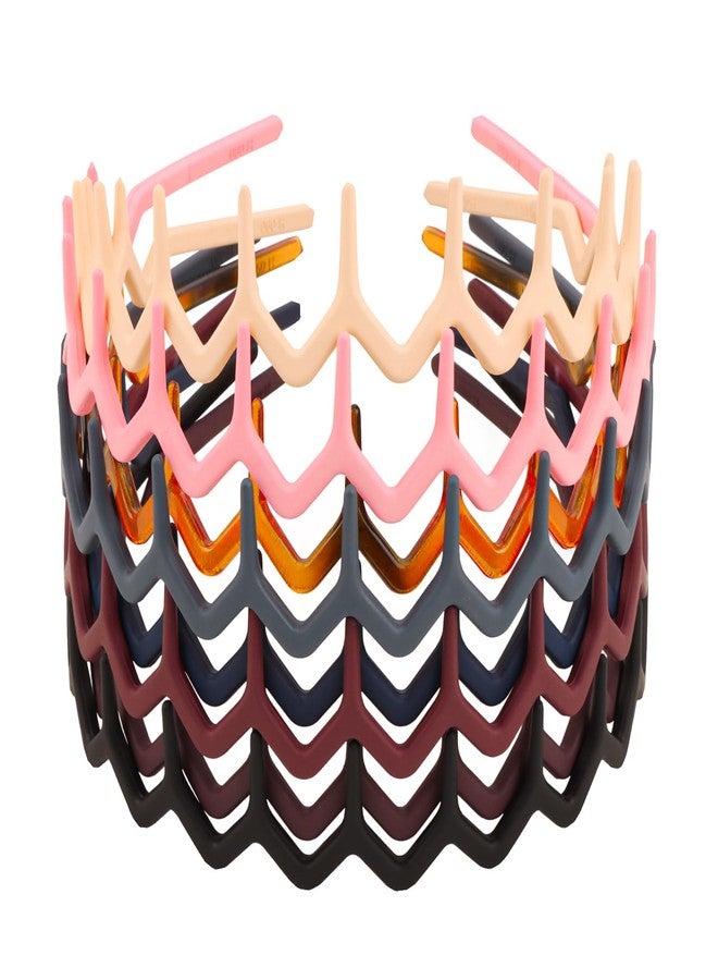 Canitor 8 Pieces Zig Zag Headbands Gifts for Women Teen Girls 90s Outfits Fashion Hair Accessories Hair Bands for Women's Hair Thin Wave Teeth Comb Head Bands - Image 1