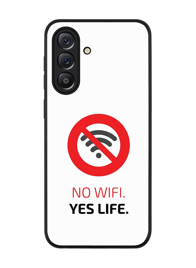 Stylizedd غطاء لهاتف سامسونج جالاكسي A56 5G، حماية كاميرا نحيفة، غطاء هاتف مقاوم للصدمات - لا واي فاي، نعم للحياة - Image 1