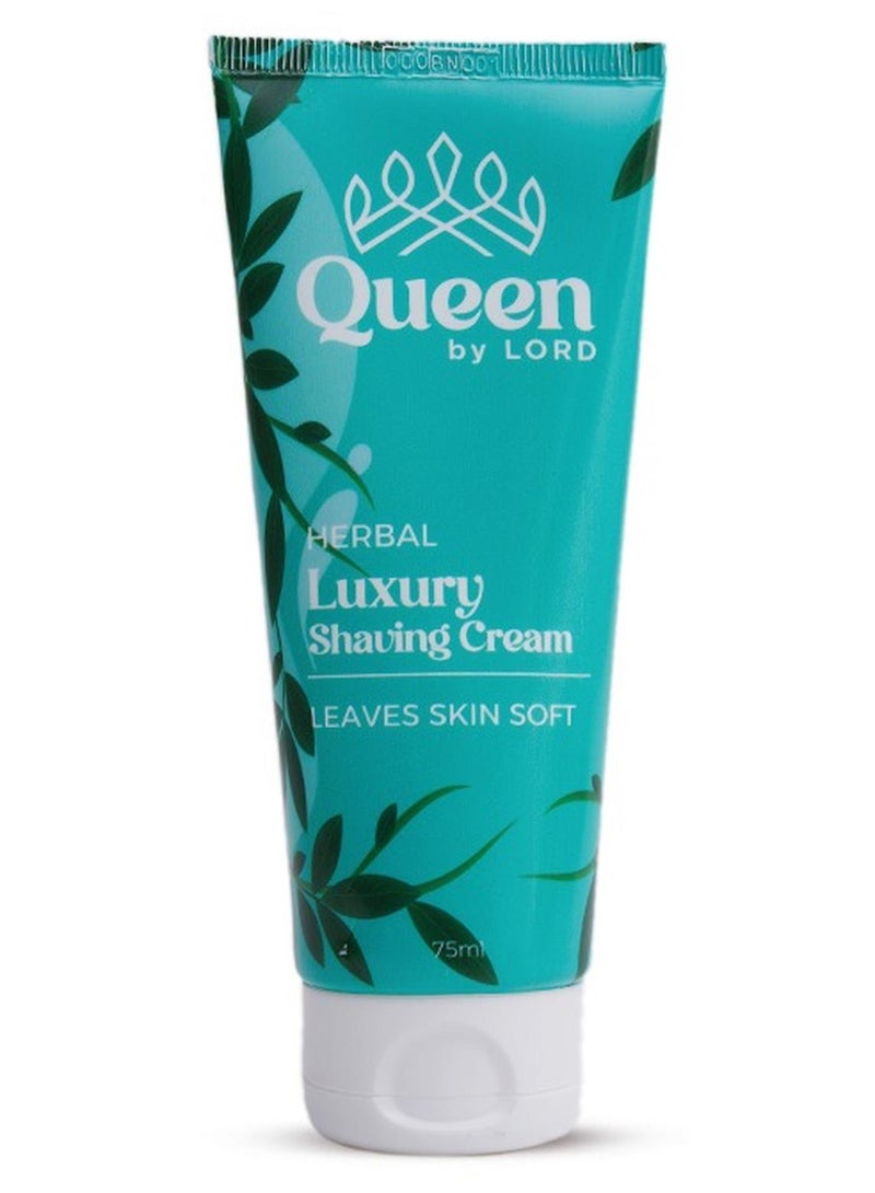 Queen By Lord Shaving Cream For Sensitive Skin Herbal Scent (Travel Size) 75ml - Image 1