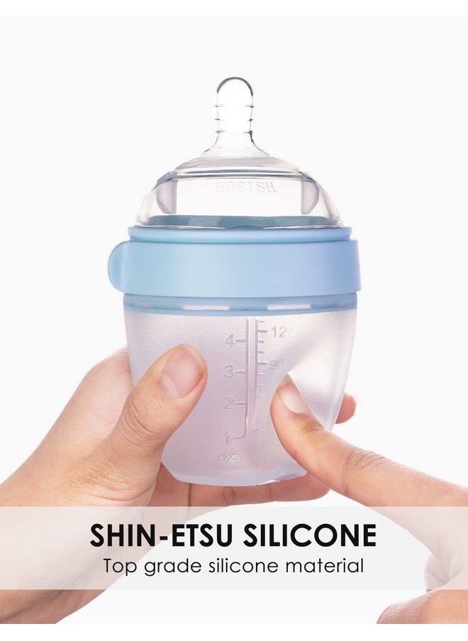 HOFISH Silicone Baby Bottle, Anti-Colic, Natural Feel, Easy To Clean Pink, 5 Ounce For 0-6M  - Image 5