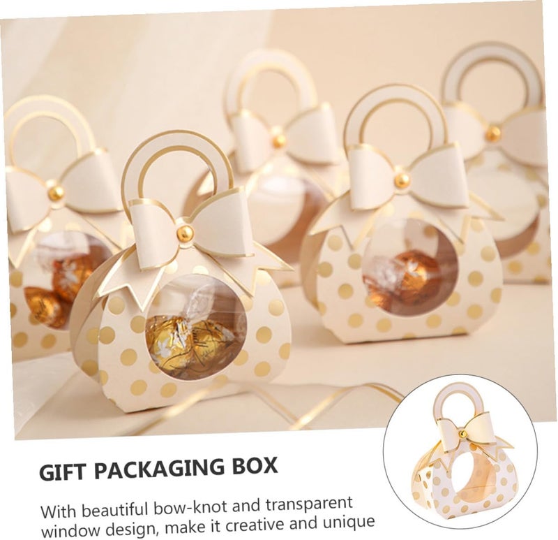 SECFOU 50pcs Small Candy Paper Boxes Wedding Souvenir Packaging Box Light Gold Color 6.5x3.5x13cm Bulk Wrapping Supplies for Party Favors - Image 3