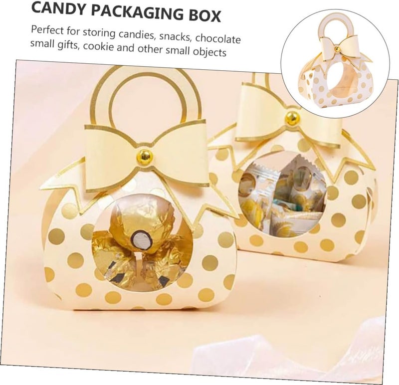 SECFOU 50pcs Small Candy Paper Boxes Wedding Souvenir Packaging Box Light Gold Color 6.5x3.5x13cm Bulk Wrapping Supplies for Party Favors - Image 5